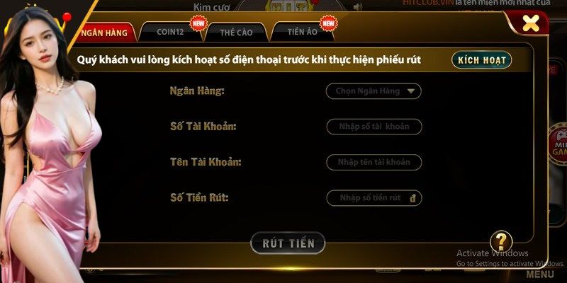 Cách rút tiền Hitclub - Lựa chọn phương thức phù hợp